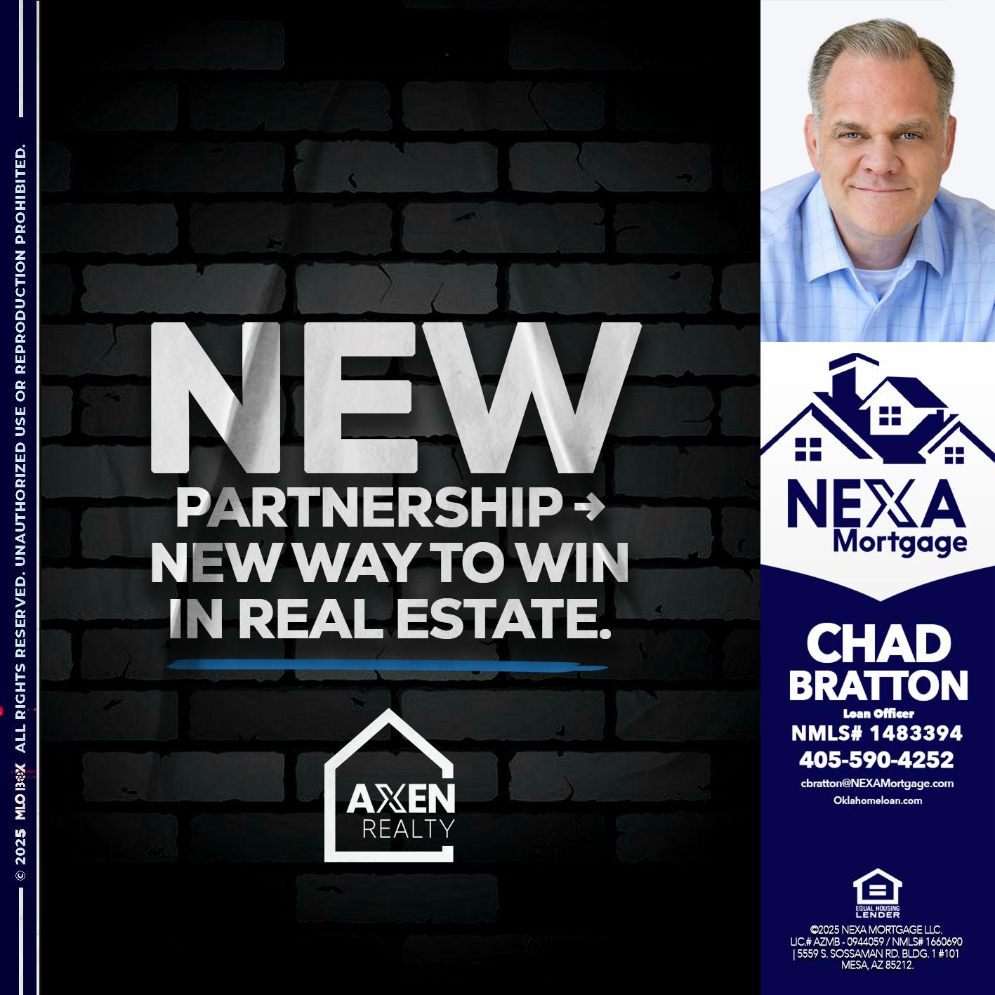 new partnership - Chad Bratton -Senior Loan Officer