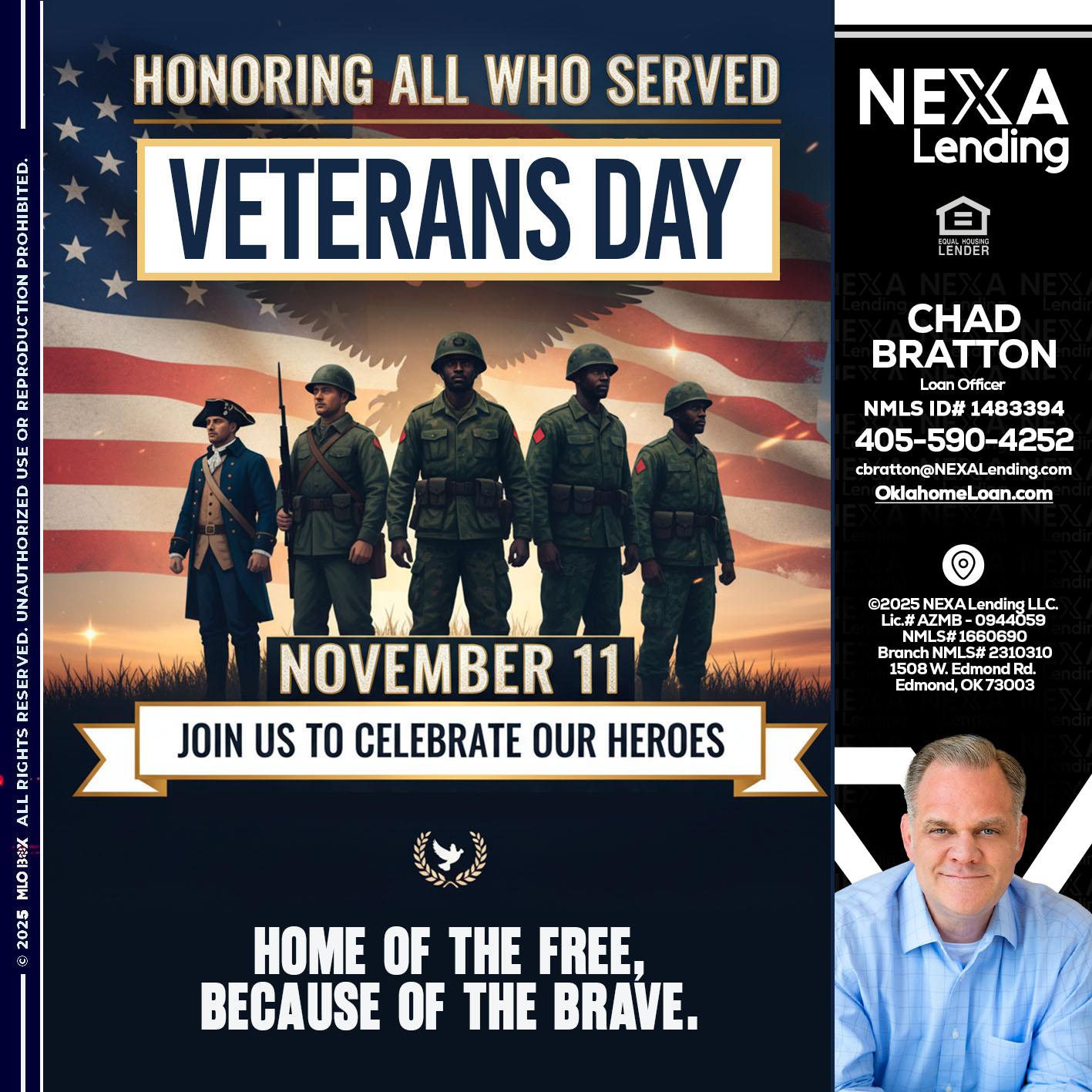 VETERANS DAY - Chad Bratton -Senior Loan Officer