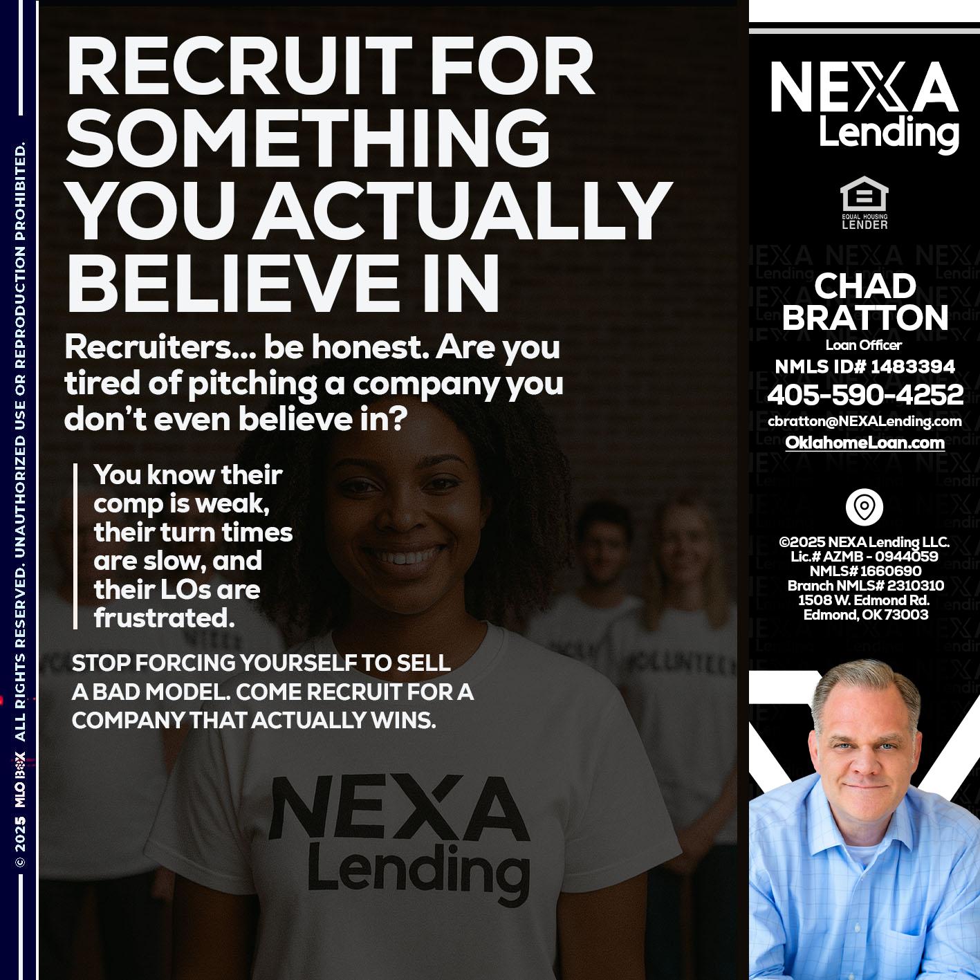 RECRUITING - Chad Bratton -Senior Loan Officer