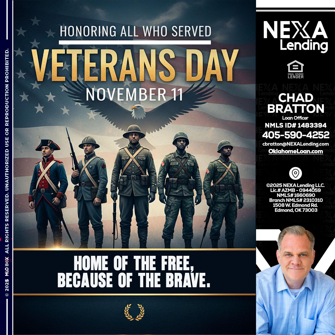 Veterans Day - Chad Bratton -Senior Loan Officer