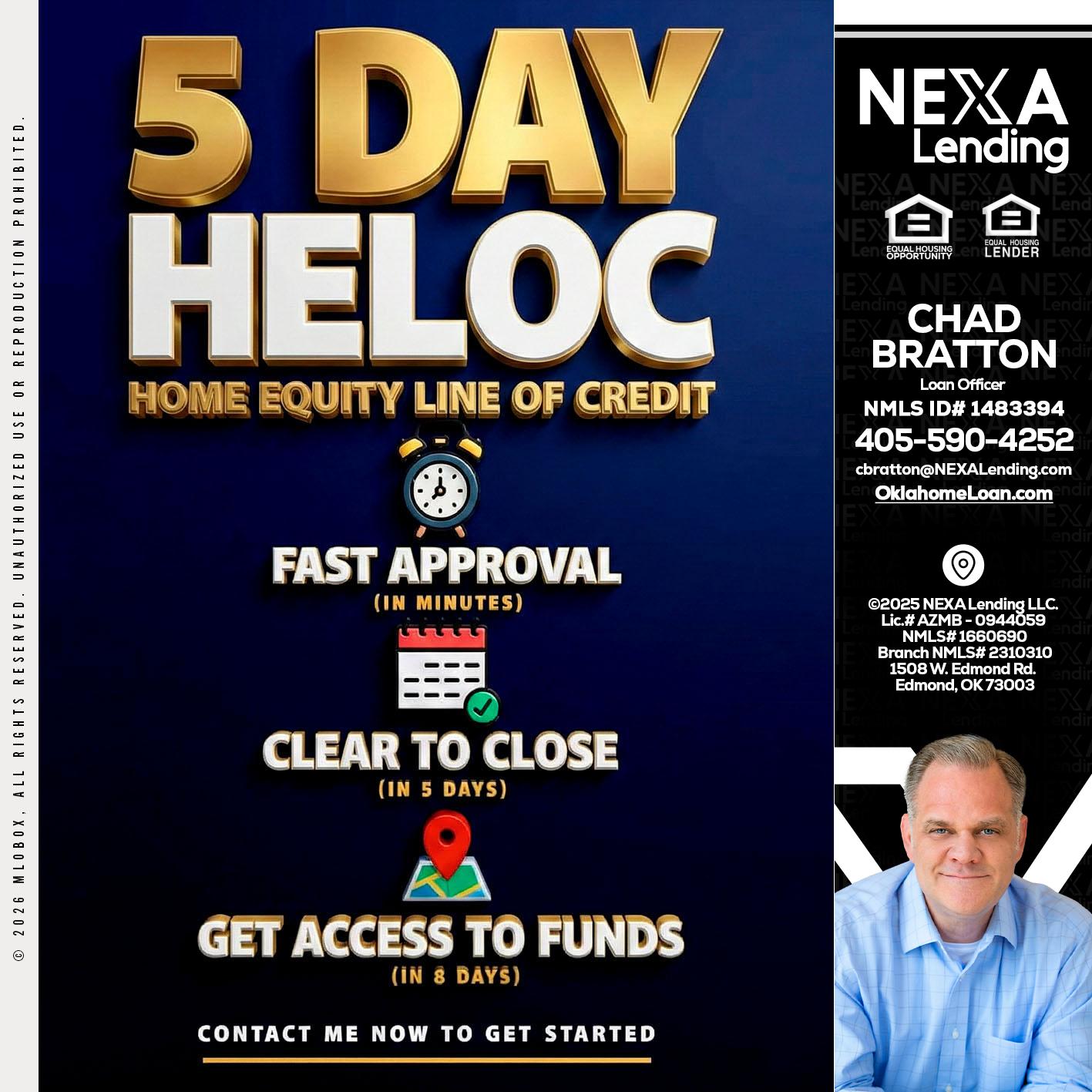 5 day hello - Chad Bratton -Senior Loan Officer
