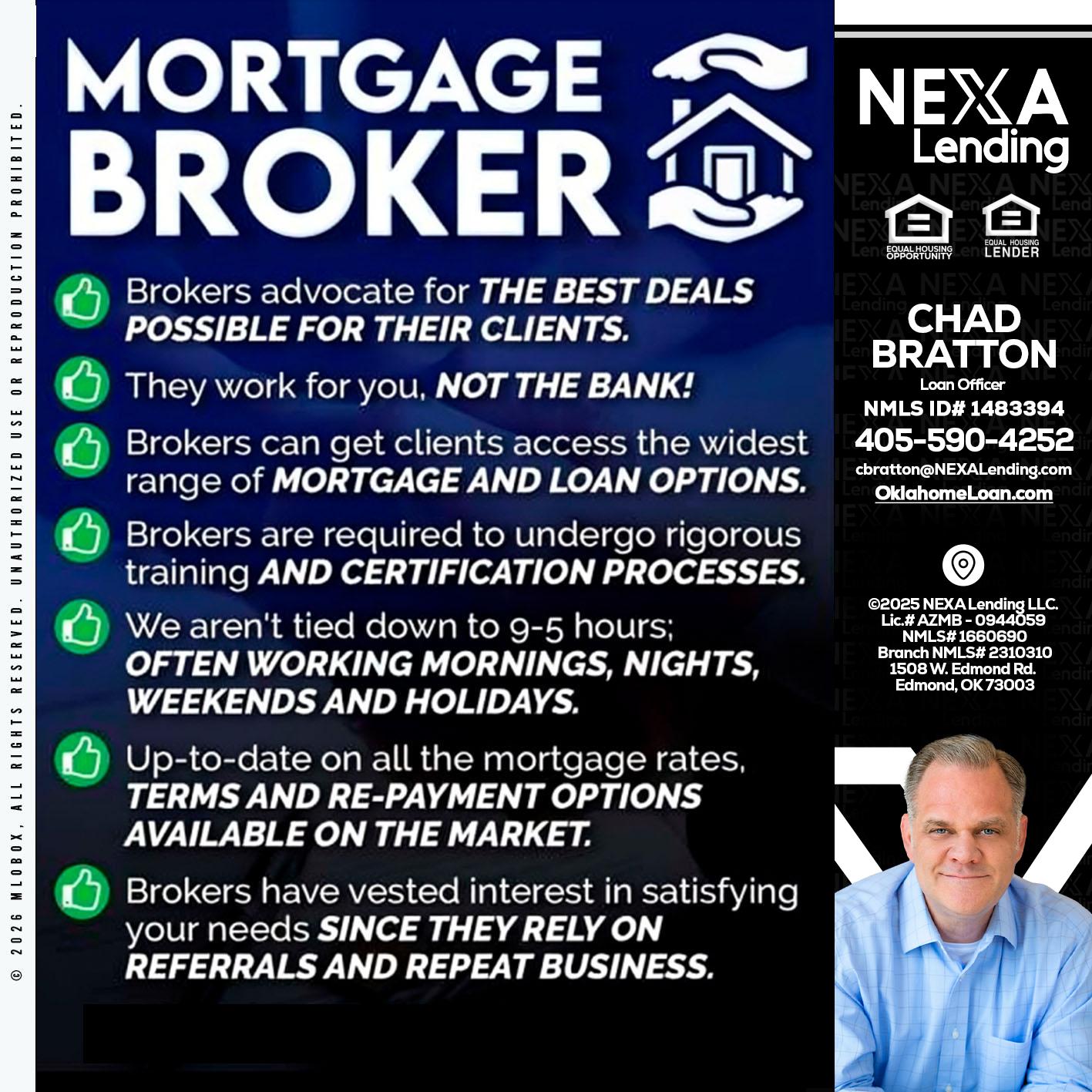 MORTGAGE BROKER - Chad Bratton -Senior Loan Officer