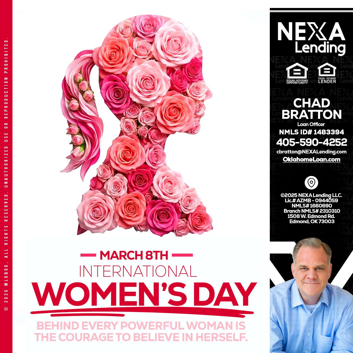 MARCH 8TH - Chad Bratton -Senior Loan Officer