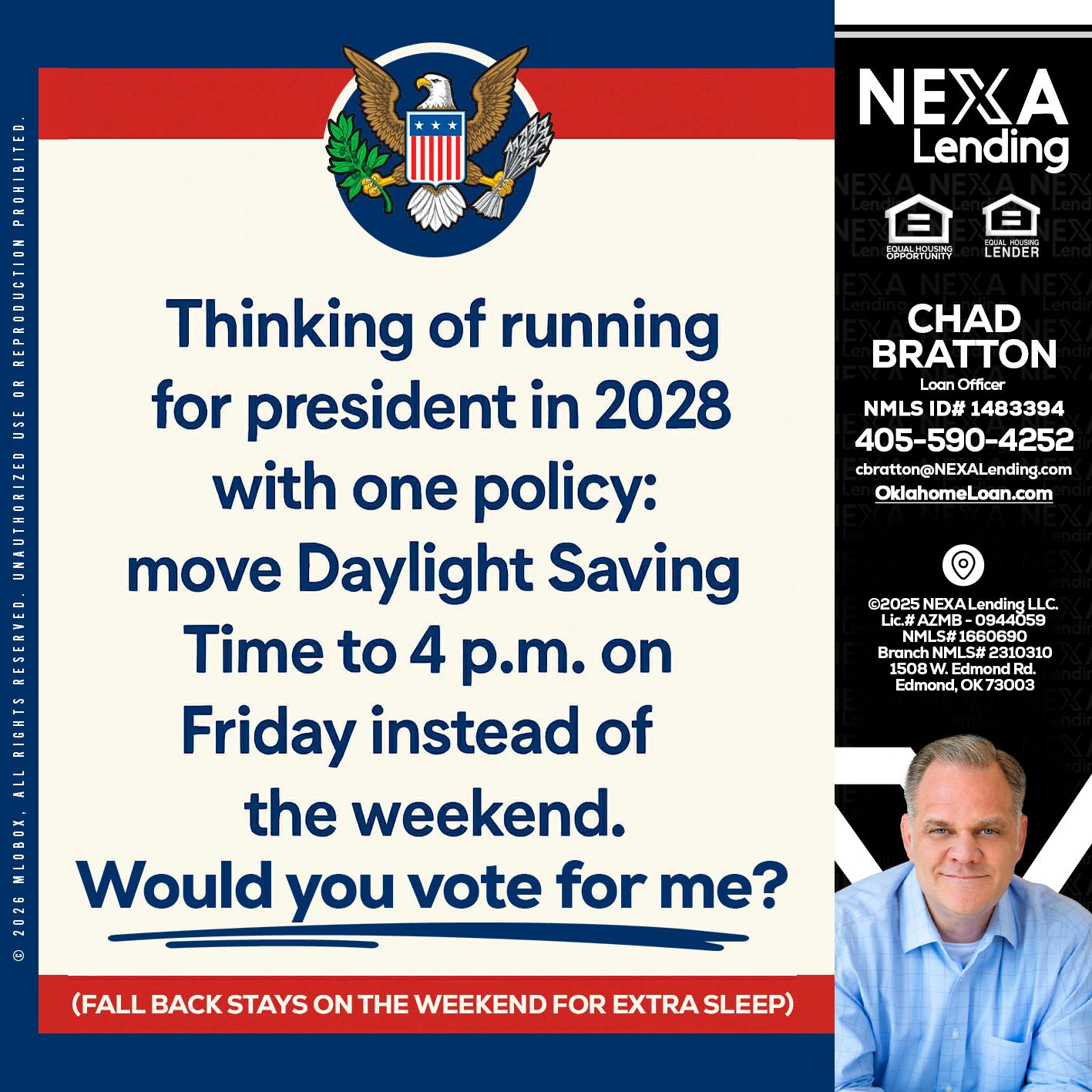 THINKING OF RUNING - Chad Bratton -Senior Loan Officer