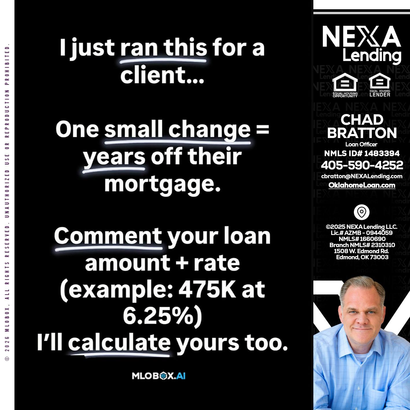 I JUST RAN - Chad Bratton -Senior Loan Officer