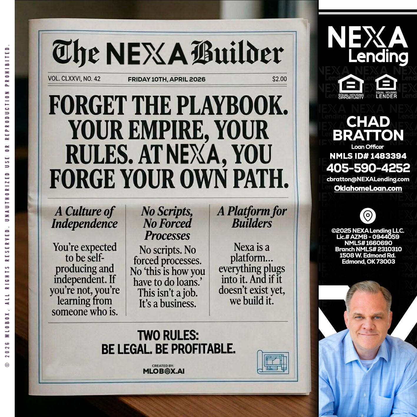 THE NEXA BUILDER - Chad Bratton -Senior Loan Officer