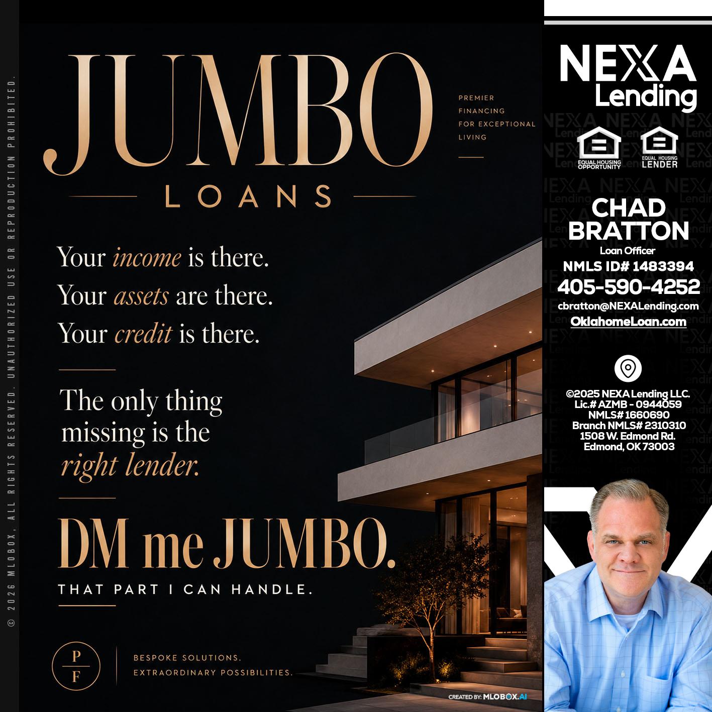 JUMBO LOANS - Chad Bratton -Senior Loan Officer