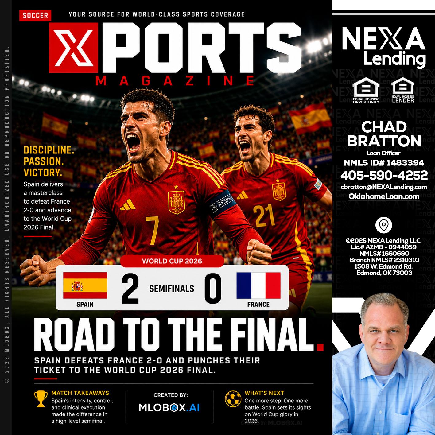 XPORTS WORLD CUP 2026 - Chad Bratton -Senior Loan Officer