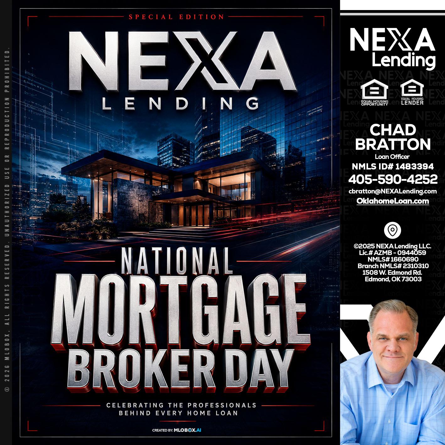 NATIONAL MORTGAGE BROKER DAY - Chad Bratton -Senior Loan Officer