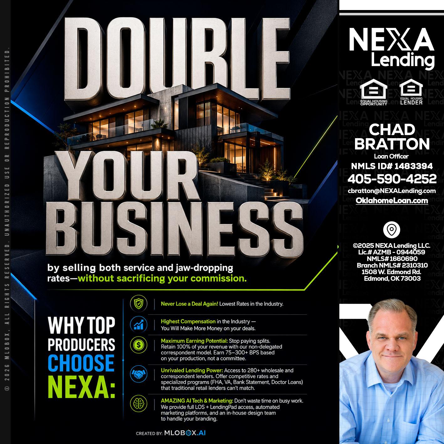 DOUBLE YOUR BUSINESS - Chad Bratton -Senior Loan Officer