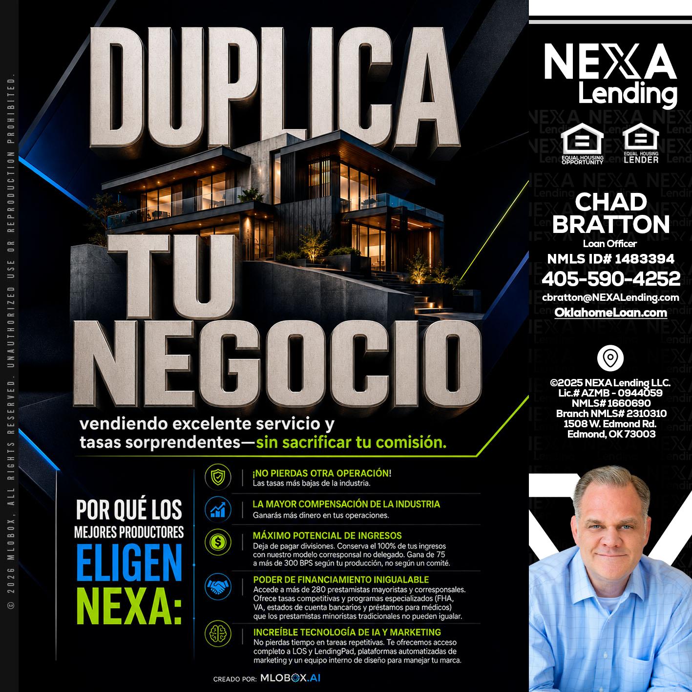 DUPLICA TU NEGOCIO - Chad Bratton -Senior Loan Officer