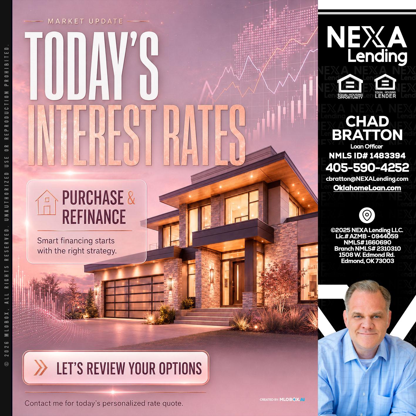 todays interest rates - Chad Bratton -Senior Loan Officer
