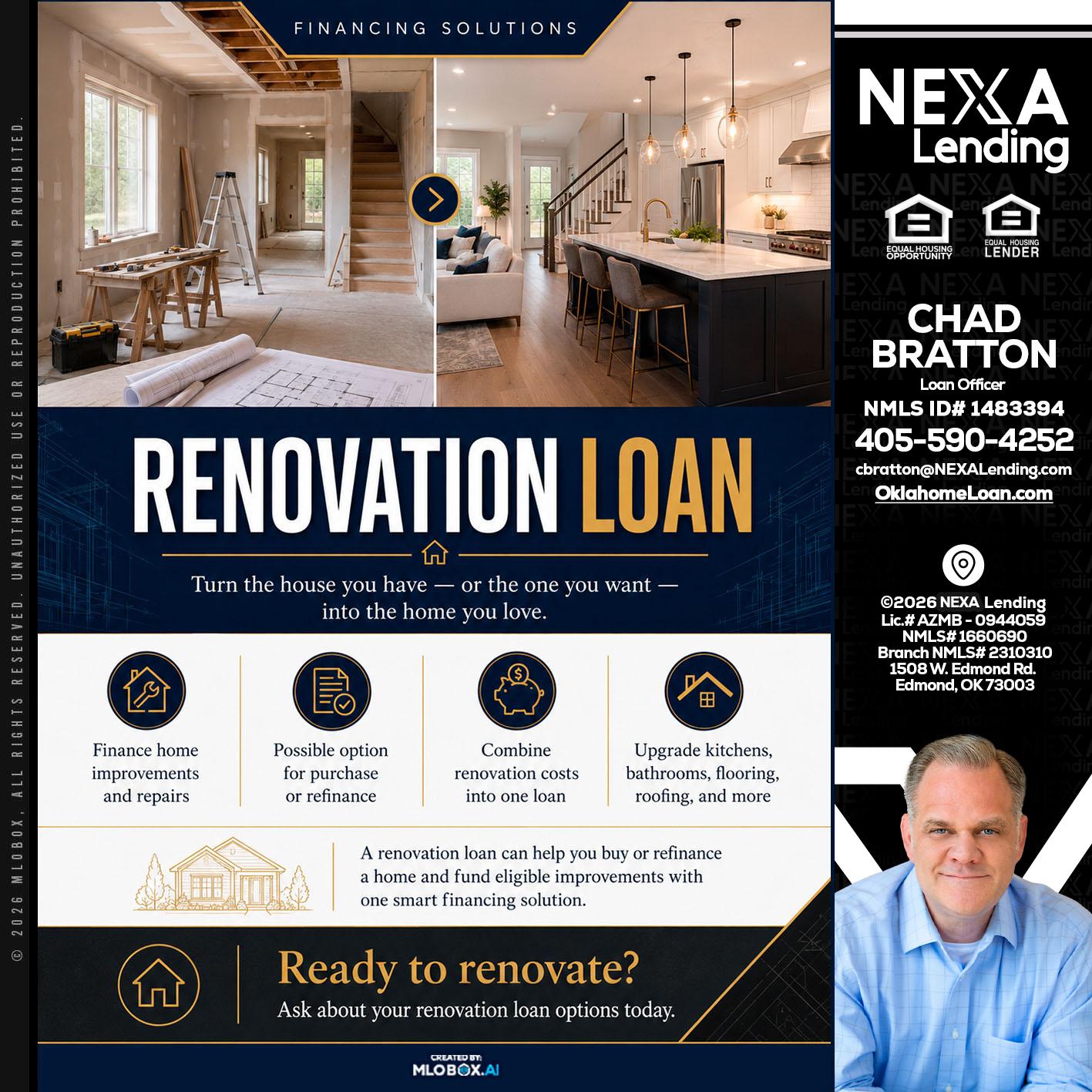 RENOVATION LOAN - Chad Bratton -Senior Loan Officer