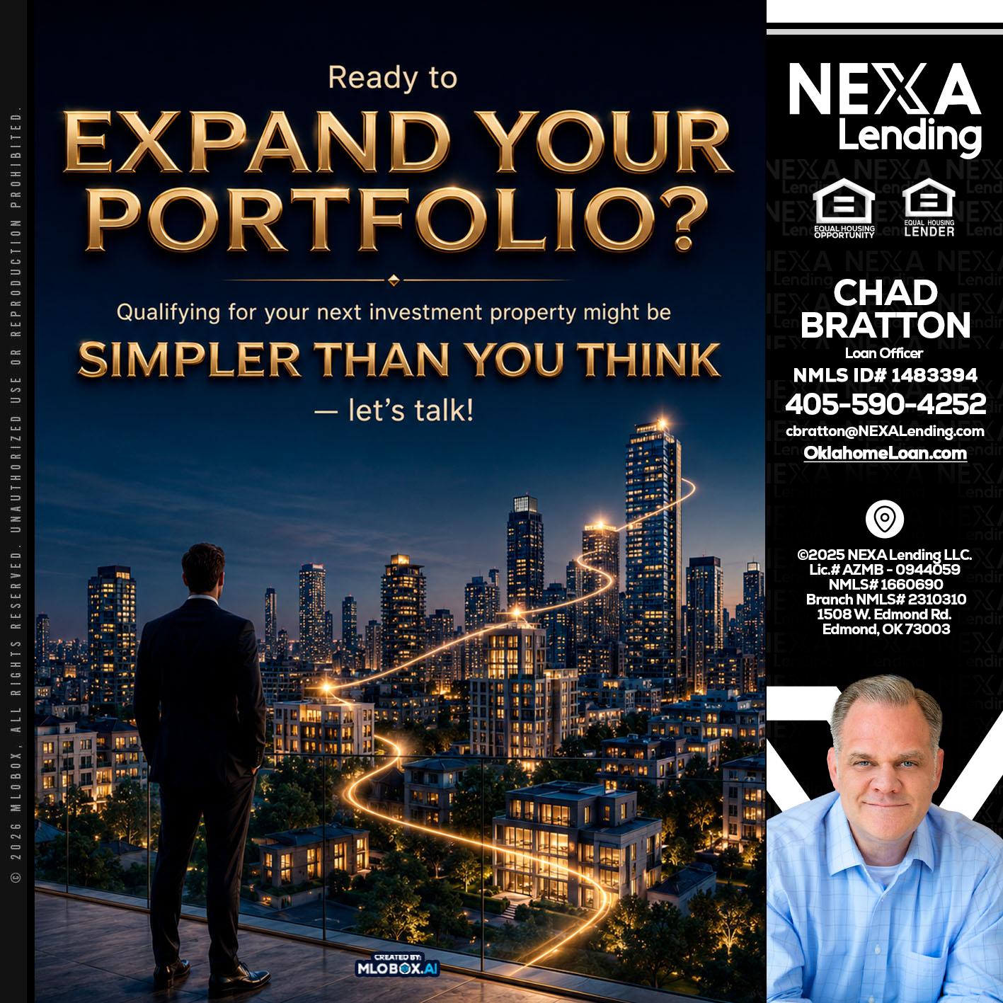 expand you portfolio - Chad Bratton -Senior Loan Officer