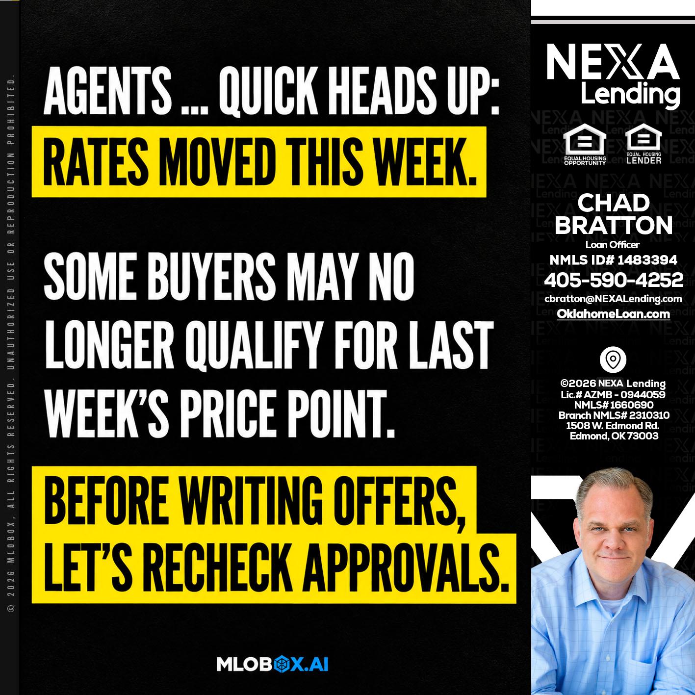 AGENTS QUICK - Chad Bratton -Senior Loan Officer
