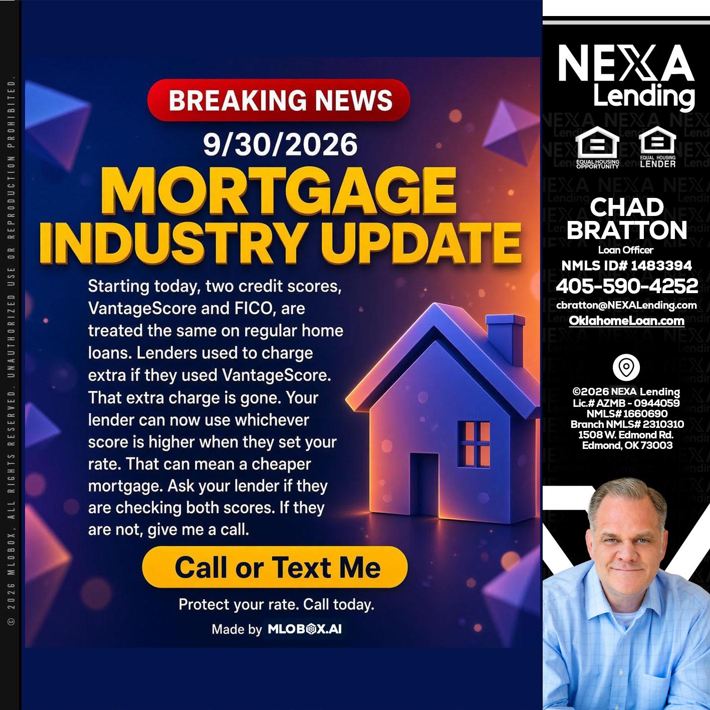 BREAKING NEWS - Chad Bratton -Senior Loan Officer