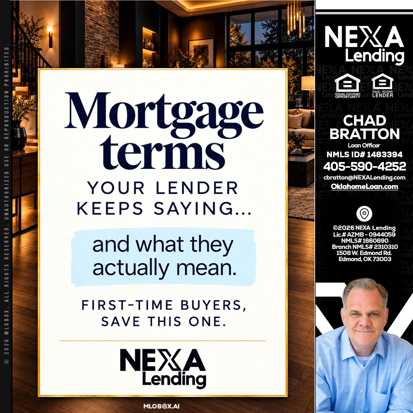 mortgage terms - Chad Bratton -Senior Loan Officer