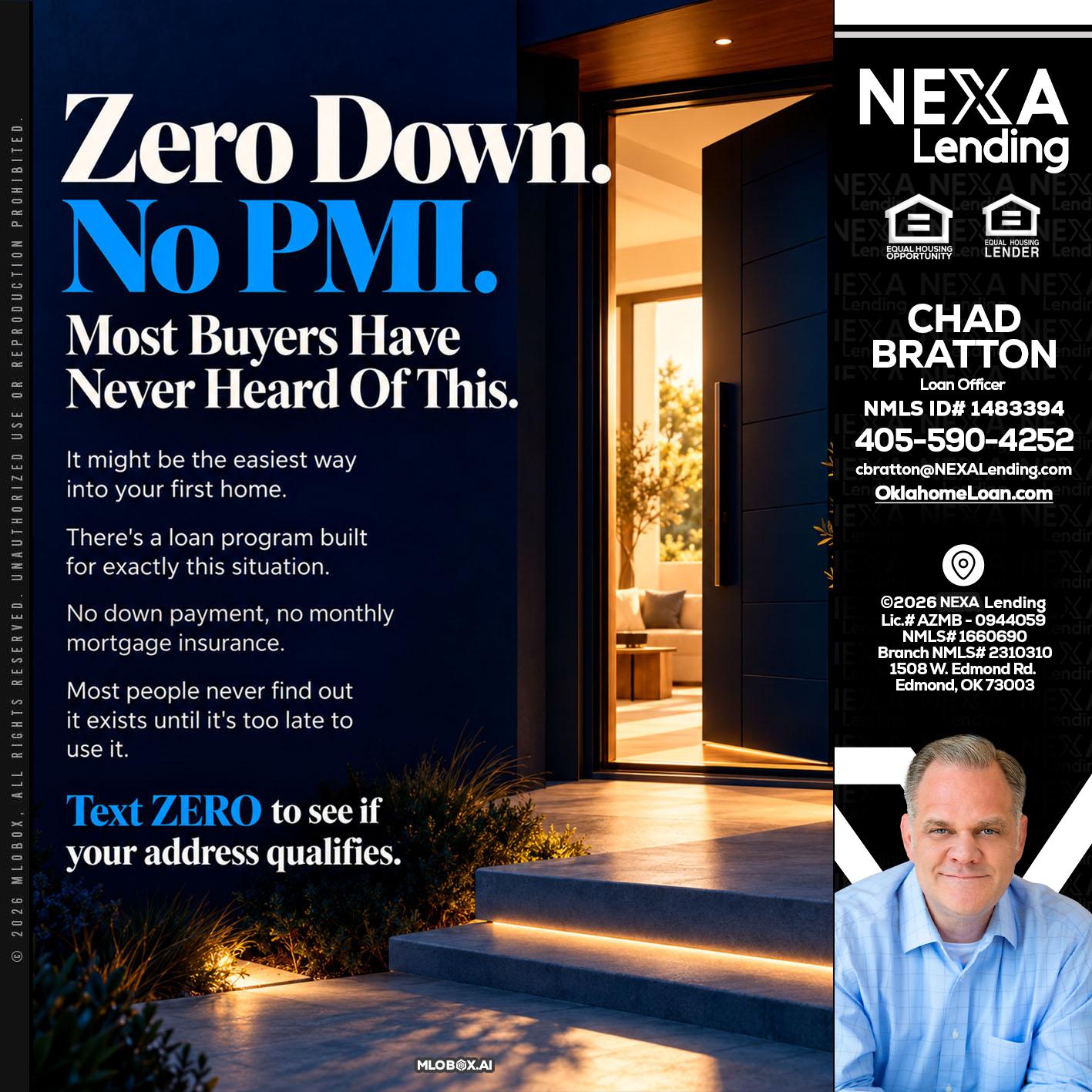 zero down - Chad Bratton -Senior Loan Officer